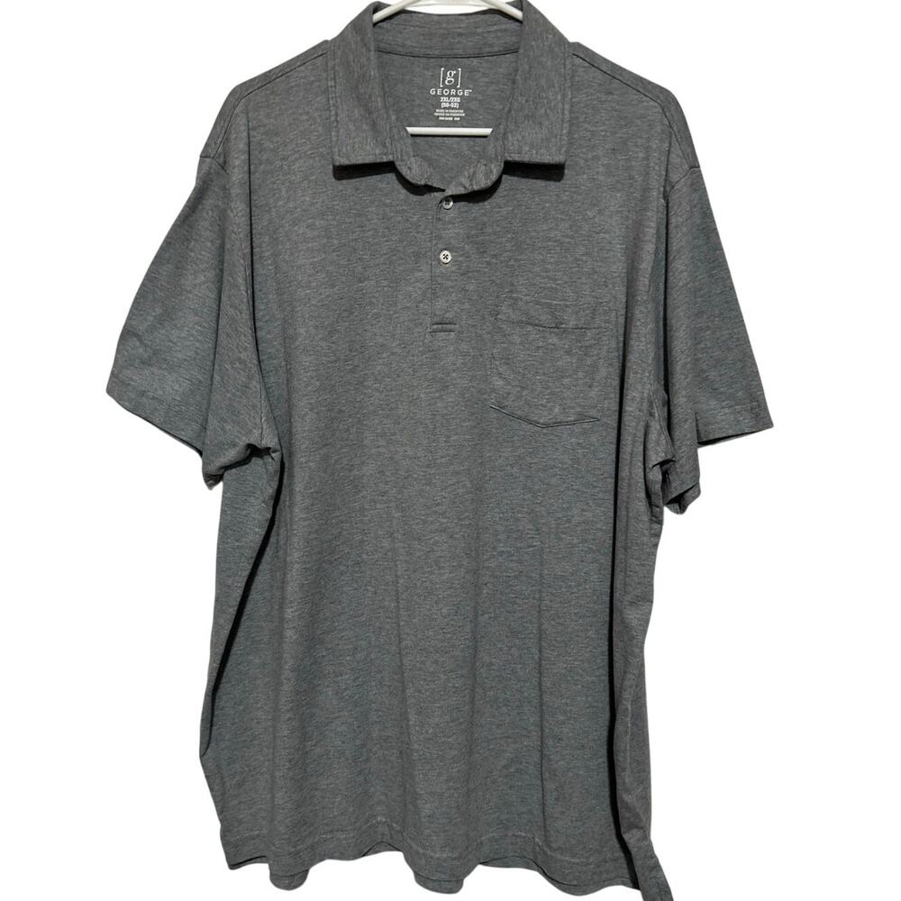 George Men's Light Gray Short Sleeve Polo Size‎ 2XL 50-52
